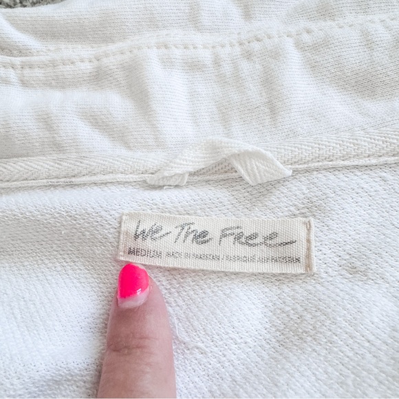We the Free | Oversized White Cotton Saturday Cropped Shacket - Picture 6 of 10